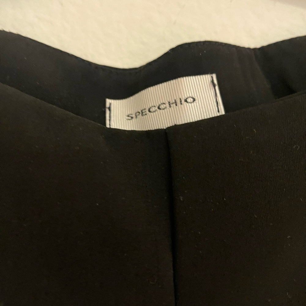 SPECCHIO made in Italy black wide leg cuff crop pants M - Picture 6 of 8